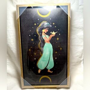 Disney Parks Princess Jasmine Lamp from Aladdin Print Framed Moon Stars Wall Art